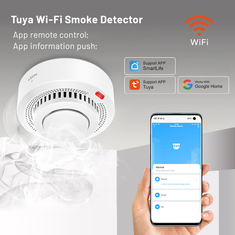 Tuya Smart WiFi Smoke Sensor F - Smoke Detector Interconnected บทวิจารณ์และราคา