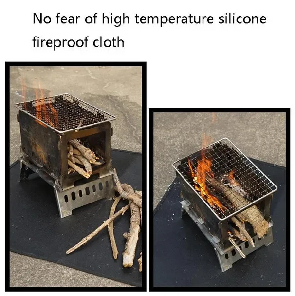 Outdoor Camping Silicone Firep - Fire Blanket Kitchen บทวิจารณ์และราคา