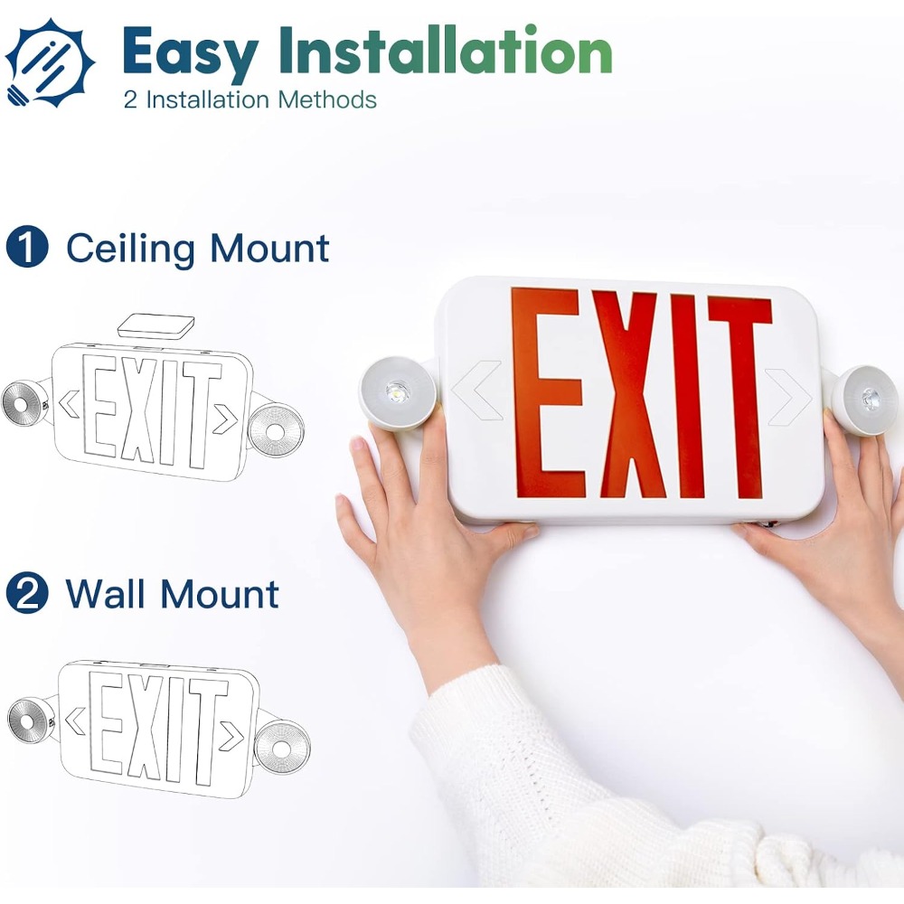 2 Pack Exit Sign with Emergenc - Emergency Exit Sign บทวิจารณ์และราคา