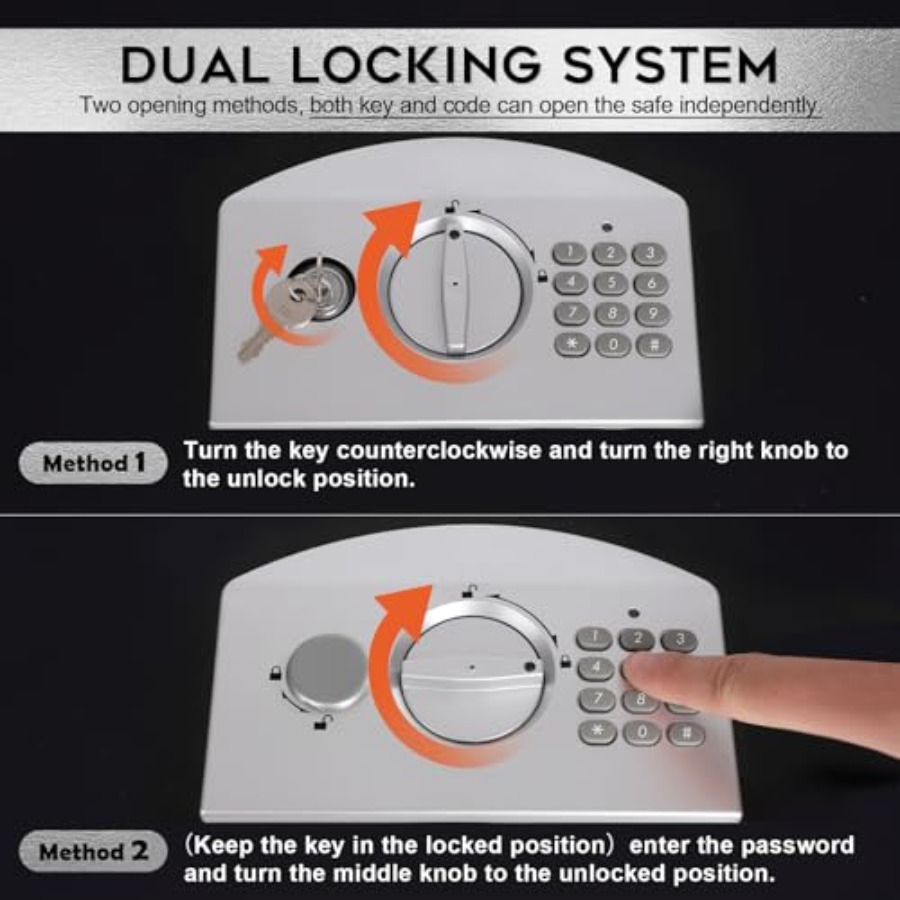 Portable Metal Safe Box with D - Fire Safe Document บทวิจารณ์และราคา