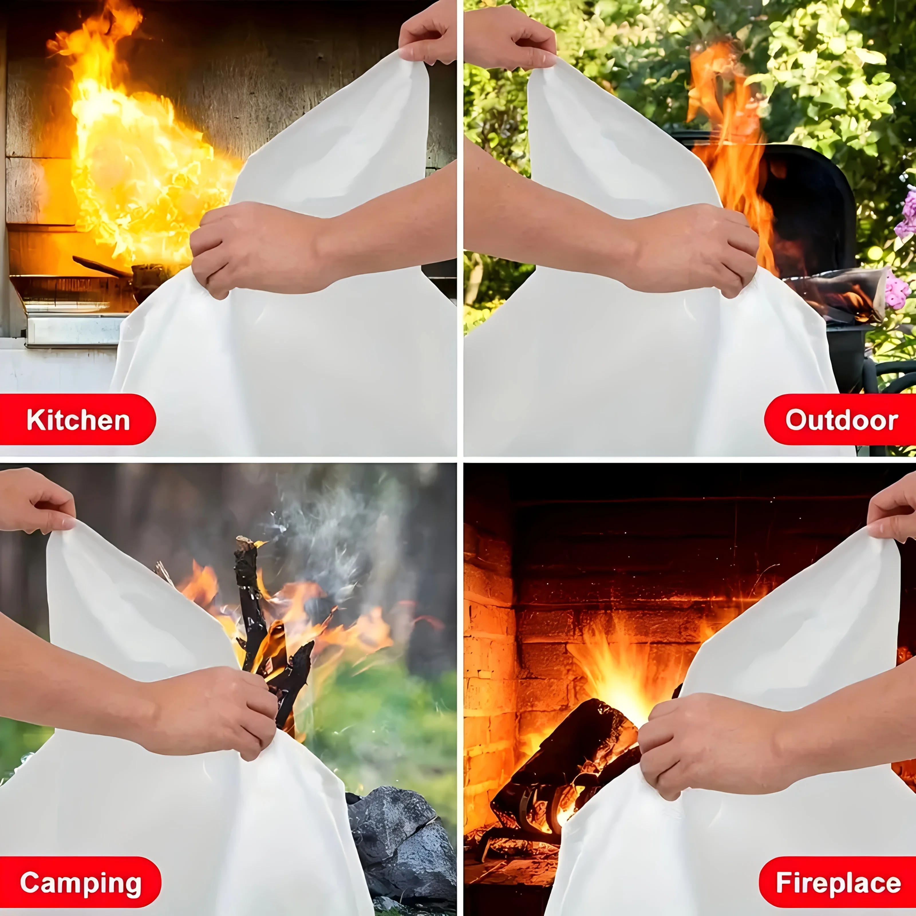 Fiberglass Fire Blanket Emerge - Fire Blanket Kitchen บทวิจารณ์และราคา