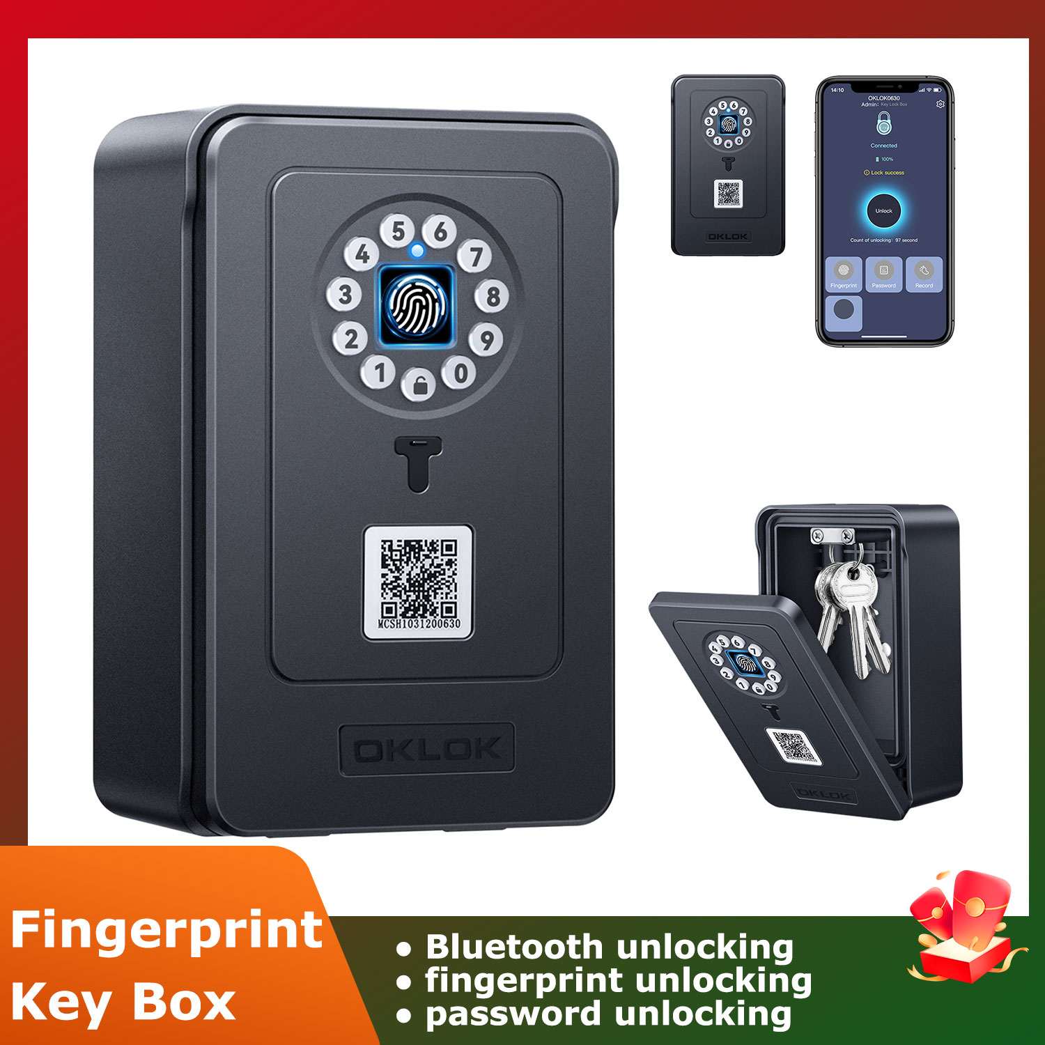 Wireless Smart lock Box Blueto - Lockbox Key Secure บทวิจารณ์และราคา