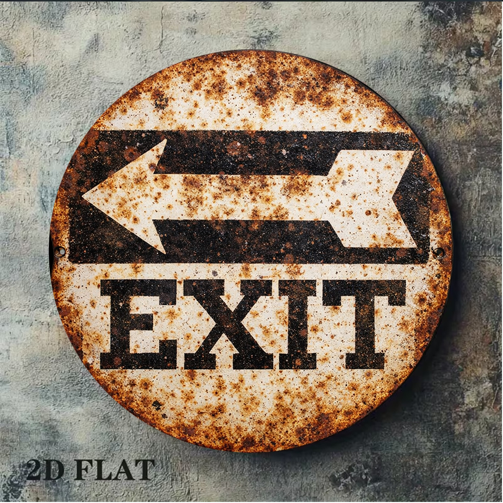 2D Metal Sign 8x8in/20x20cm Re - Emergency Exit Sign บทวิจารณ์และราคา