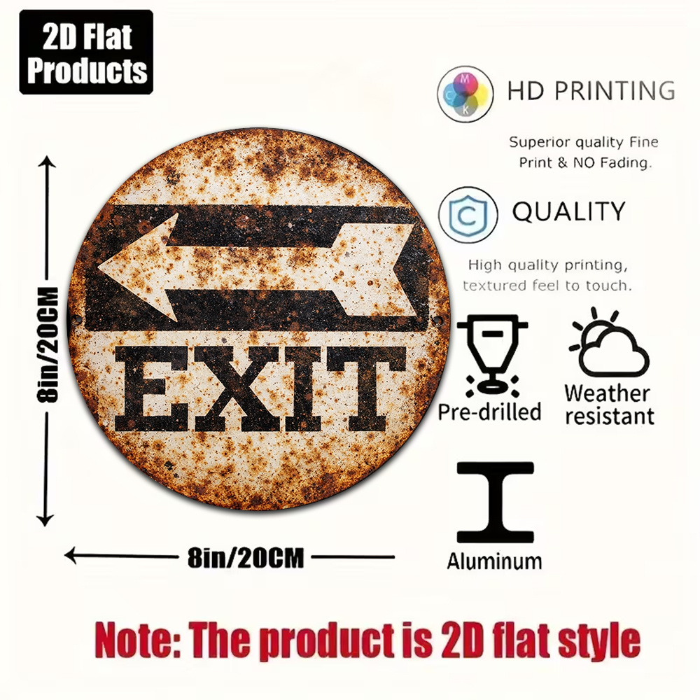 2D Metal Sign 8x8in/20x20cm Re - Emergency Exit Sign บทวิจารณ์และราคา