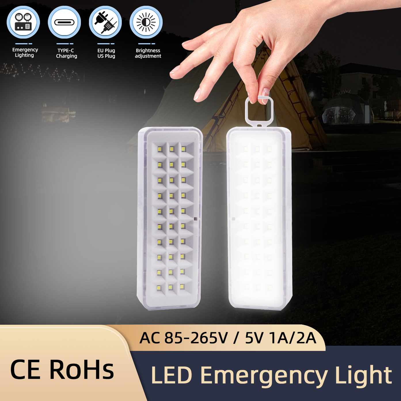 30/60LED Emergency Fire Fighti - Power Outage Light บทวิจารณ์และราคา