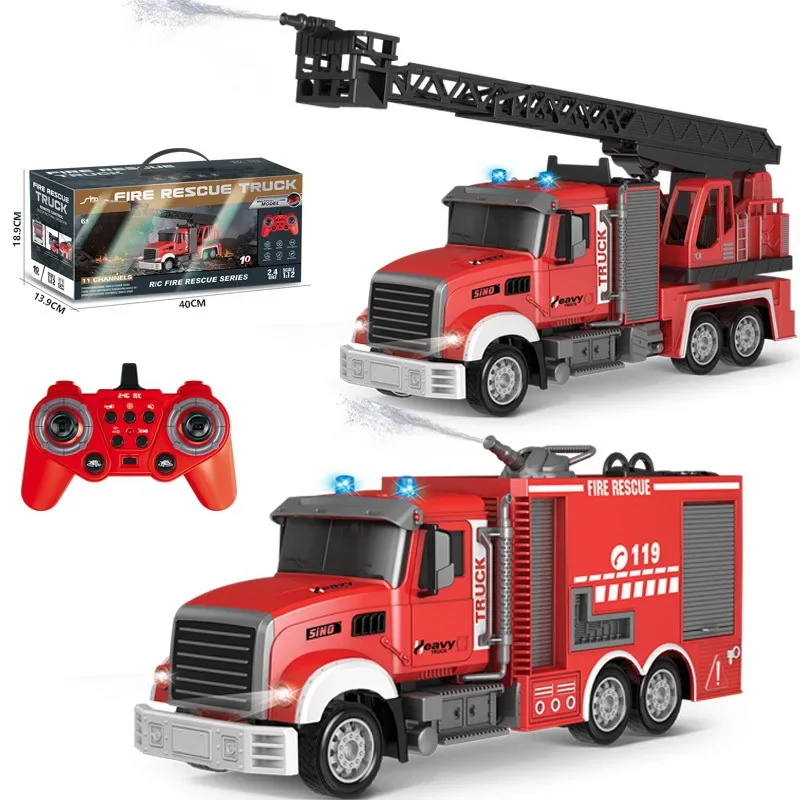 2.4G RC Fire Engine Car with S - Fire Escape Ladder บทวิจารณ์และราคา