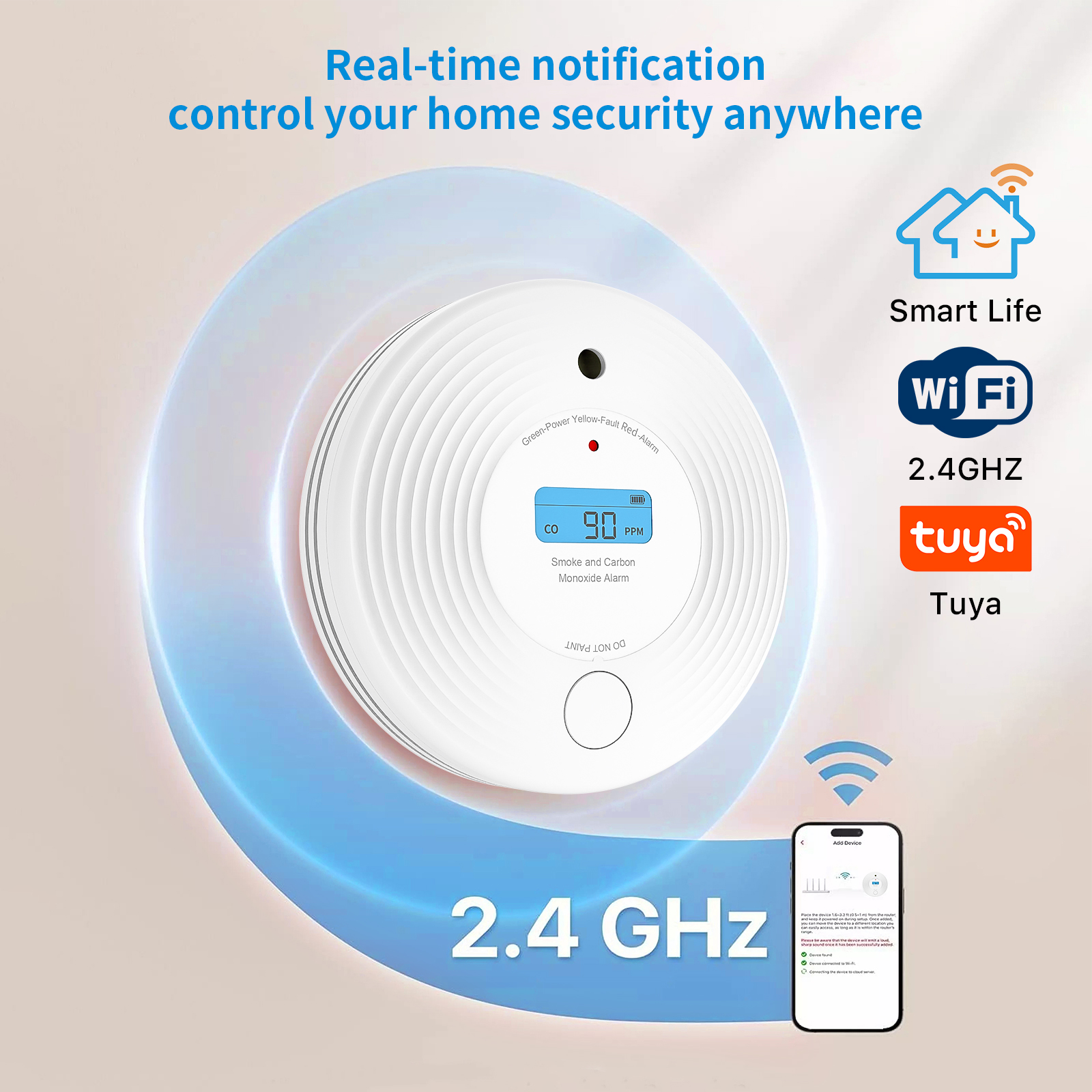 TuyaSmart Combo Smoke and CO D - Smoke Detector Interconnected บทวิจารณ์และราคา