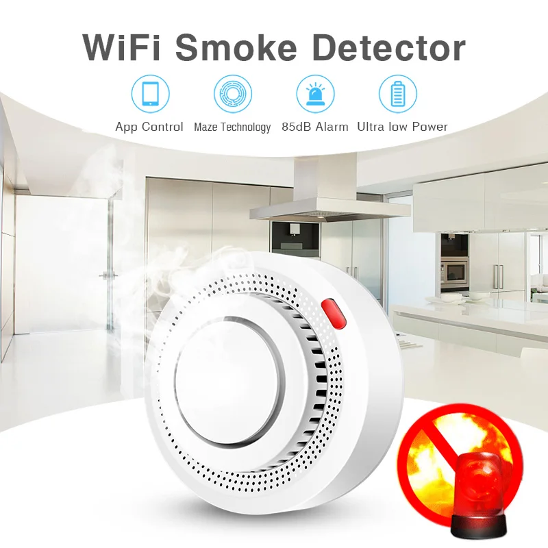 2 Pack Tuya Smart WiFi Smoke D - Smoke Detector Interconnected บทวิจารณ์และราคา