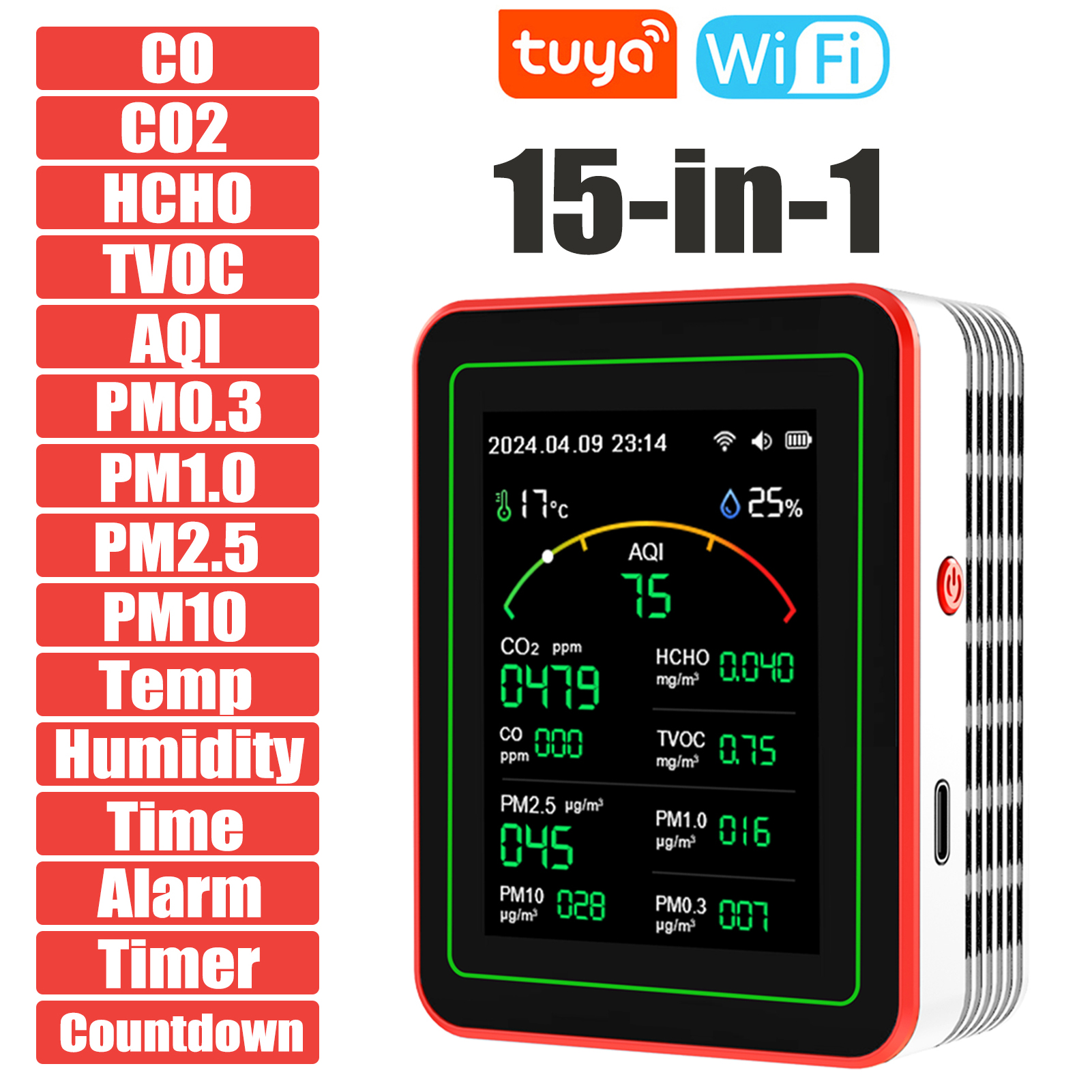 Home Air Quality Monitor Tuya  - Co Detector Plug บทวิจารณ์และราคา