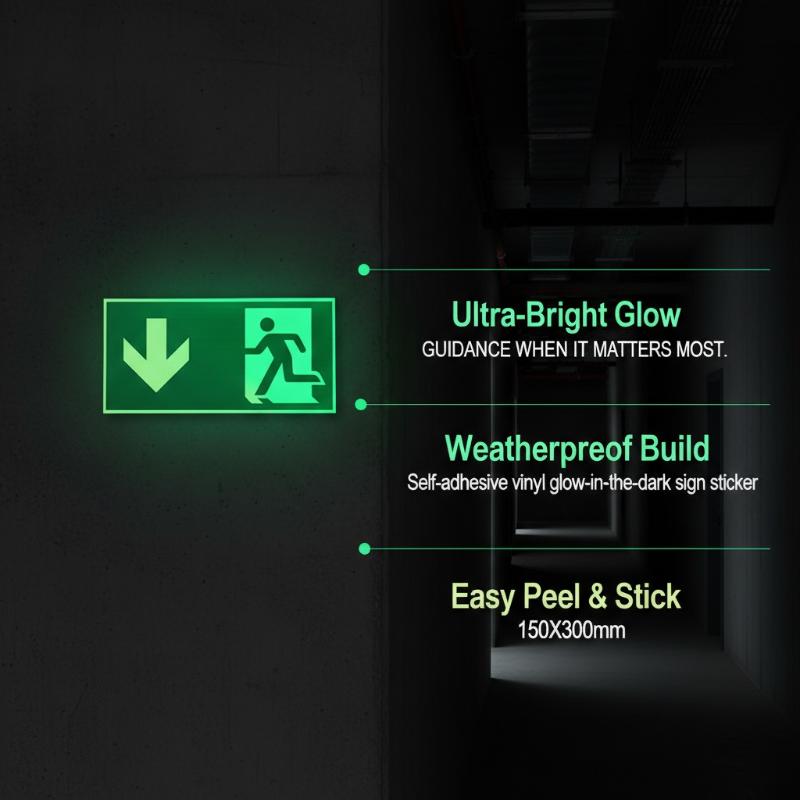 1 Sheet Glow-In-The-Dark Safet - Emergency Exit Sign บทวิจารณ์และราคา