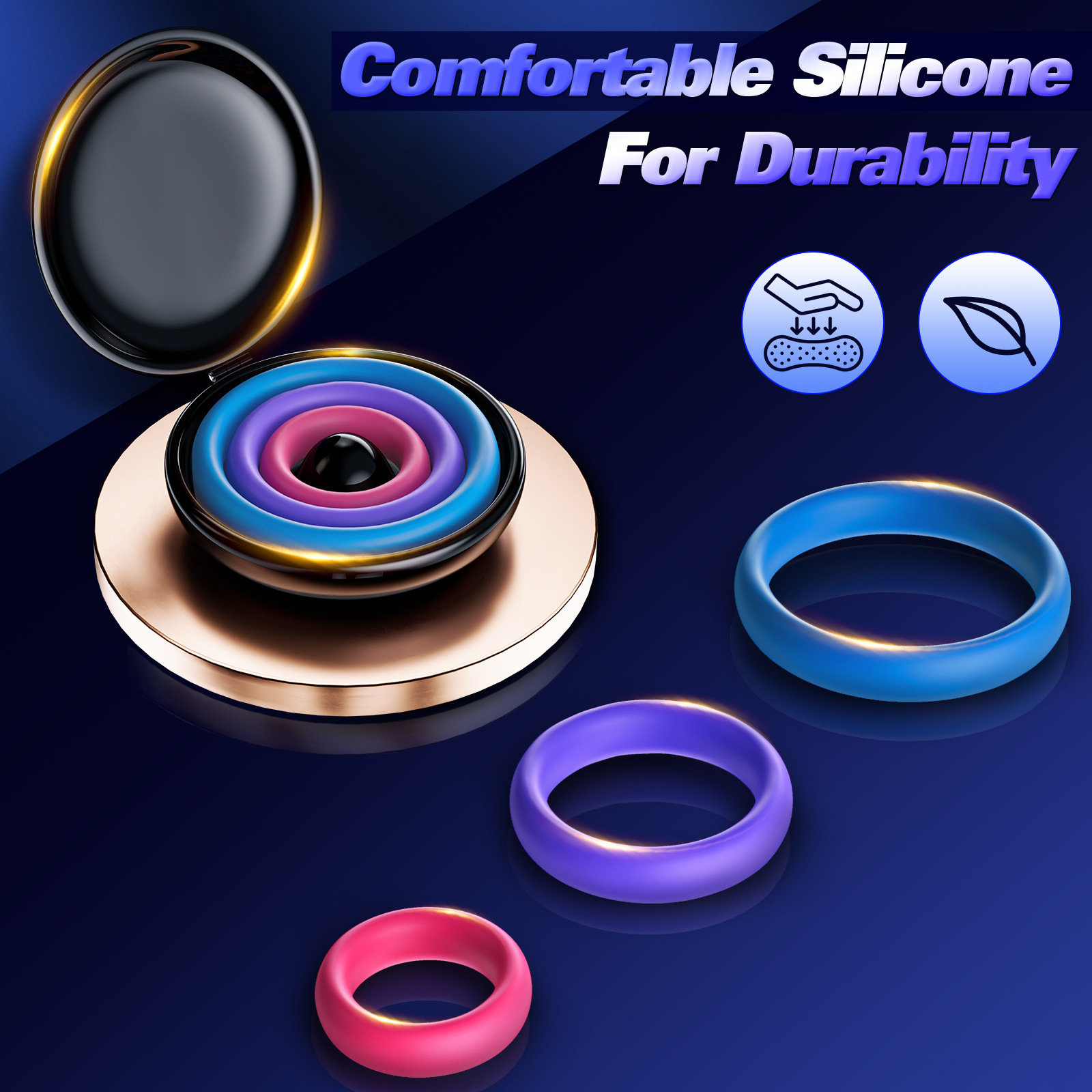 3pcs Silicone Cock Ring With P - Medicine Cabinet Lock บทวิจารณ์และราคา