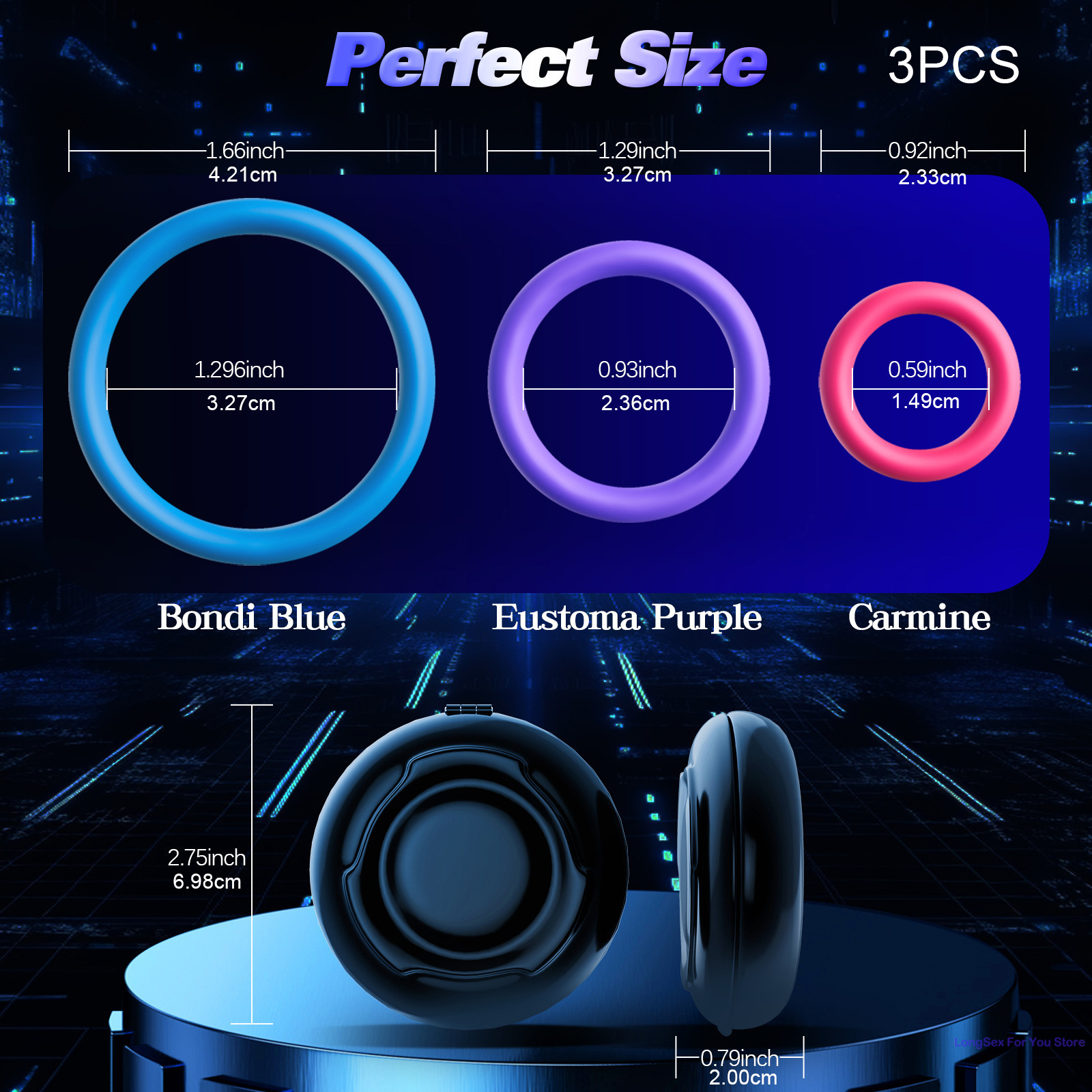 3pcs Silicone Cock Ring With P - Medicine Cabinet Lock บทวิจารณ์และราคา